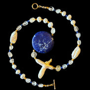 Lapis Lazuli Topaz Baroque Pearl Beaded Necklace — Object of Power, Royal Blue Period No. 1 | M.M. Artifacts