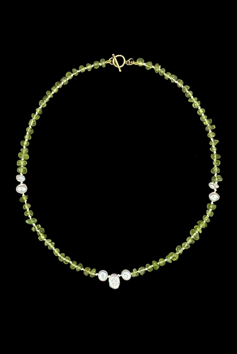 Peridot Baroque Pearl Beaded Necklace — Object of Clarity, Green Period No. 10 | M.M. Artifacts