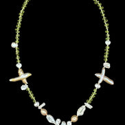 Baroque Pearl Peridot Beaded Necklace — Vernal Study No. 3 | M.M. Artifacts