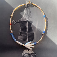 Blue Kyanite Freshwater Pearl Beaded Necklace — Fragment: Votive Hand, Sea and Stone No. 5 | M.M. Artifacts