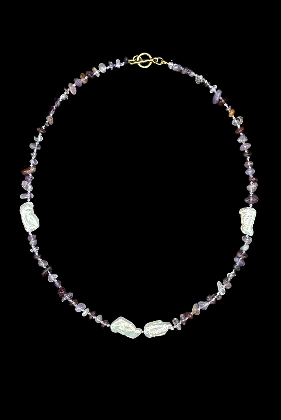 Amethyst Baroque Pearl Beaded Necklace — Study in Violet and Pearl No. 7 | M.M. Artifacts