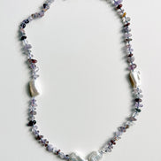 Amethyst Baroque Pearl Beaded Necklace — Study in Violet and Pearl No. 7 | M.M. Artifacts