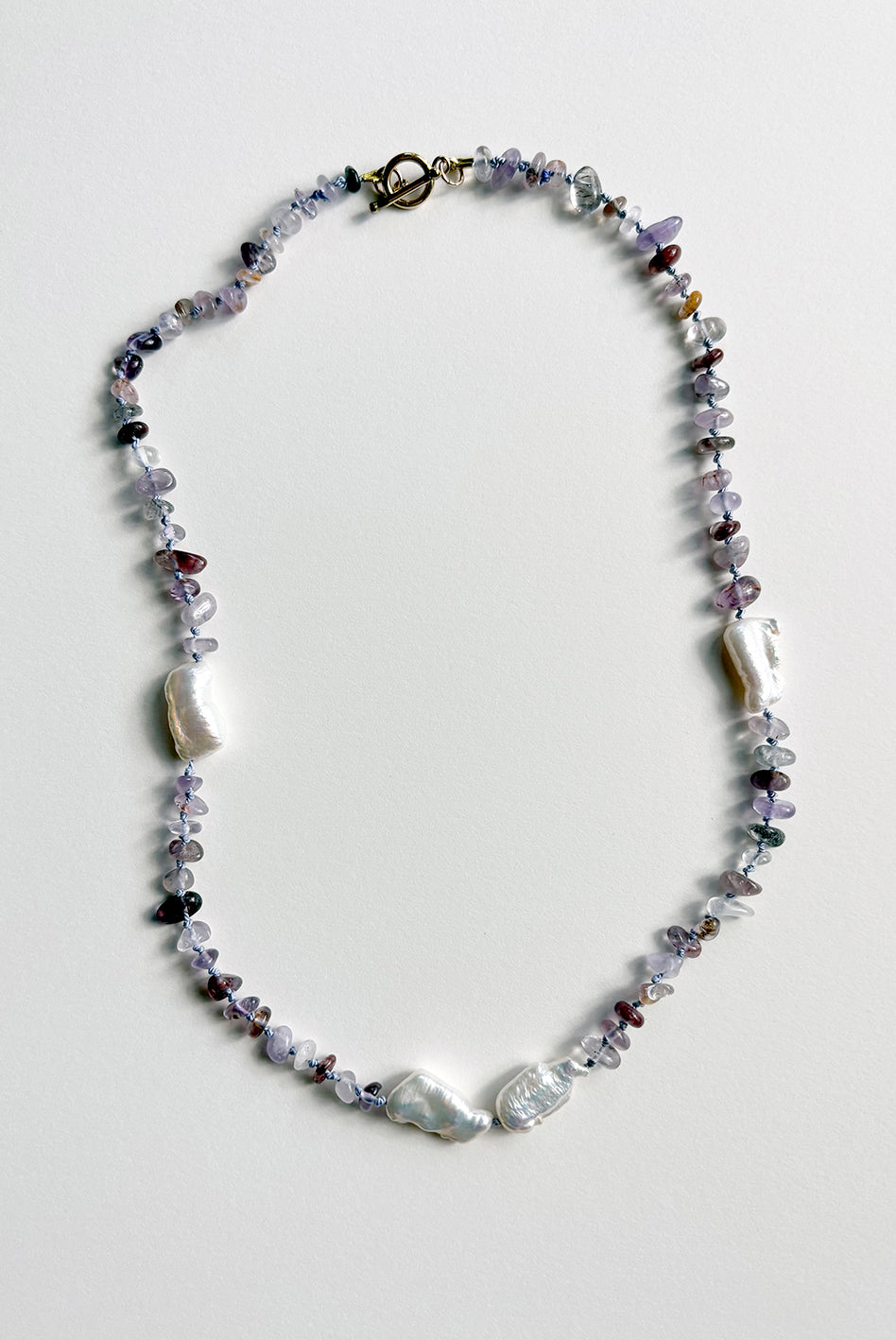 Amethyst Baroque Pearl Beaded Necklace — Study in Violet and Pearl No. 7 | M.M. Artifacts