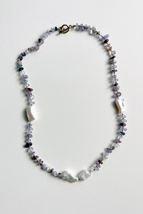 Amethyst Baroque Pearl Beaded Necklace — Study in Violet and Pearl No. 7 | M.M. Artifacts