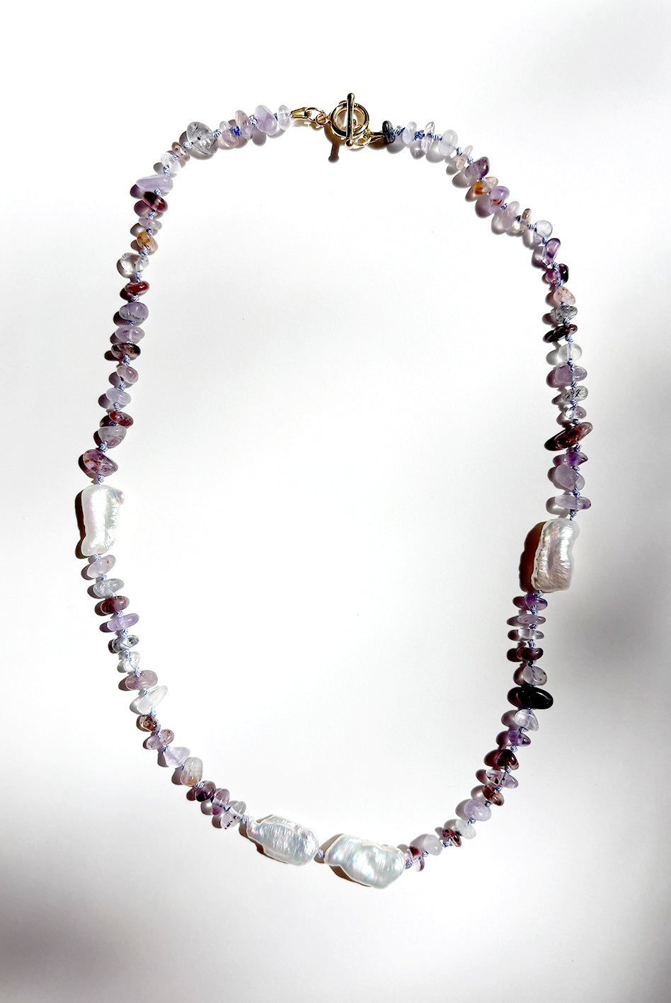 Amethyst Baroque Pearl Beaded Necklace — Study in Violet and Pearl No. 7 | M.M. Artifacts