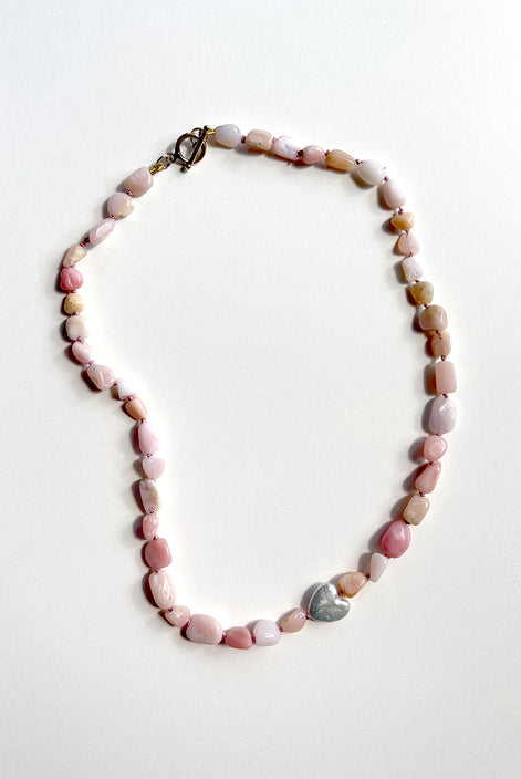 Pink Opal Baroque Pearl Beaded Necklace — Object of Tenderness, Baroque Blush Period No. 8 | M.M. Artifacts